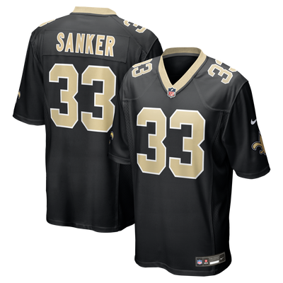 New Orleans Saints Jonas Sanker Nike Black Team Game Jersey