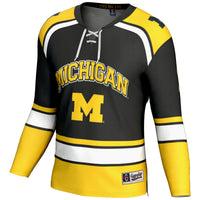 #1 Michigan Wolverines GameDay Greats Hockey Jersey - Black