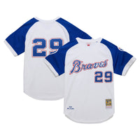 Atlanta Braves John Smoltz Mitchell & Ness White 2004 Cooperstown Collection Authentic Throwback Jersey