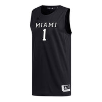 #1 Miami University RedHawks adidas Replica Basketball Jersey - Black