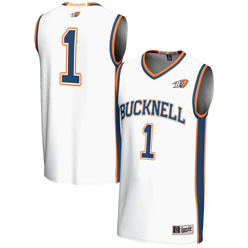 #1 Bucknell Bison GameDay Greats Lightweight Basketball Jersey - White