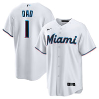 Miami Marlins Nike White #1 Dad Home Replica Jersey