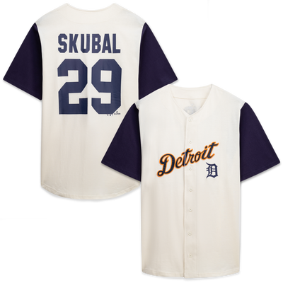 Detroit Tigers Profile Cream/Navy Big & Tall Two-Color Fashion Jersey