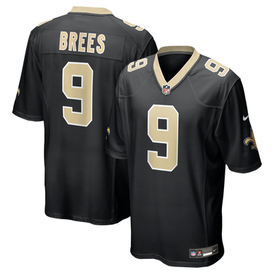 New Orleans Saints Drew Brees Nike Black Team Game Jersey