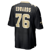 New Orleans Saints David Edwards Nike Black Team Game Jersey