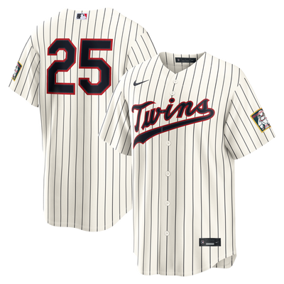 Minnesota Twins Byron Buxton Nike Cream 2026 Field of Dreams Stadium Jersey