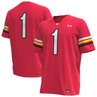 #1 Maryland Terrapins Under Armour Replica Football Jersey - Red