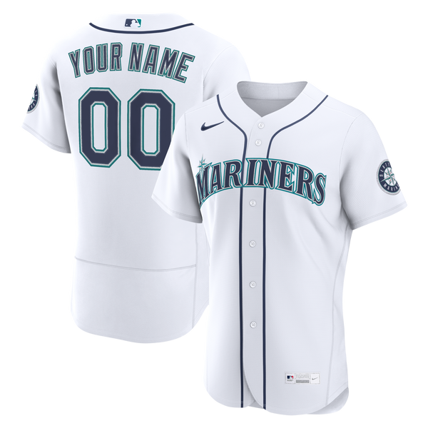 Seattle Mariners Nike White Home Authentic Custom Jersey