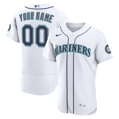 Seattle Mariners Nike White Home Authentic Custom Jersey