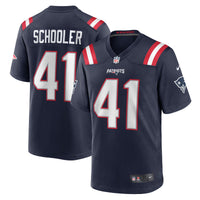 New England Patriots Brenden Schooler Nike Navy Game Player Jersey