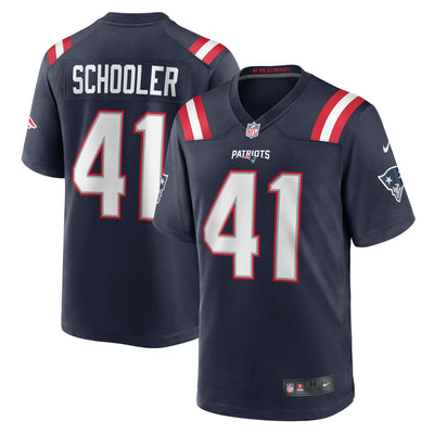 New England Patriots Brenden Schooler Nike Navy Game Player Jersey