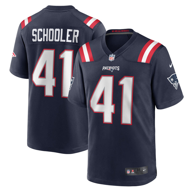 New England Patriots Brenden Schooler Nike Navy Game Player Jersey