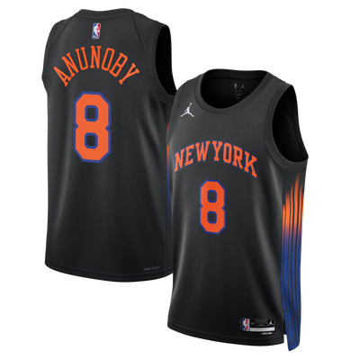 New York Knicks Jordan Brand Statement Edition Jersey - Black - OG Anunoby -