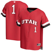 #1 Utah Utes GameDay Greats Lightweight Collegiate Baseball Fashion Jersey - Red