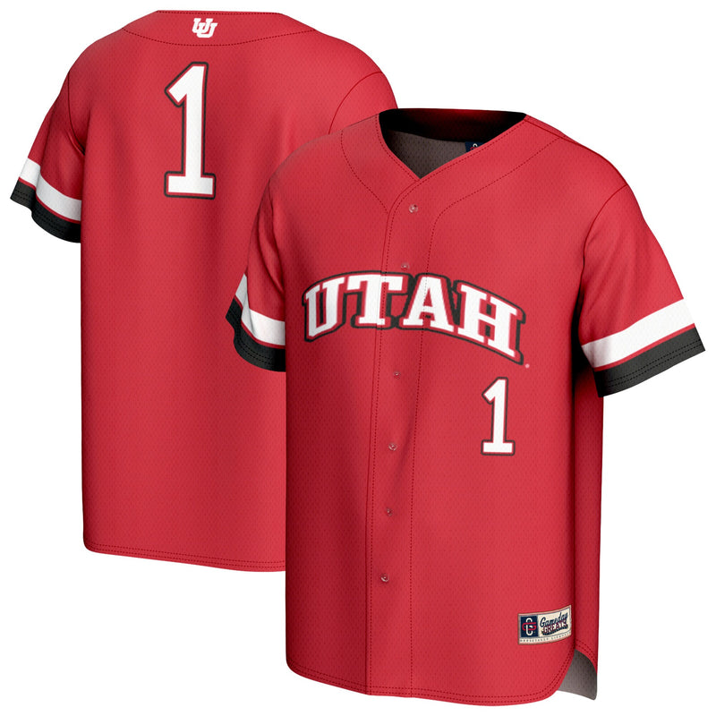 #1 Utah Utes GameDay Greats Lightweight Collegiate Baseball Fashion Jersey - Red