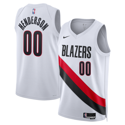 Portland Trail Blazers Nike Replica Association Edition Swingman Jersey - White - Scoot Henderson