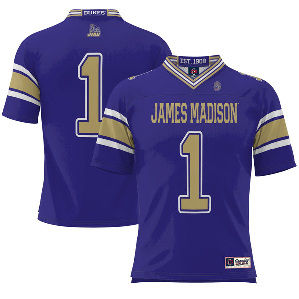 #1 James Madison Dukes GameDay Greats Endzone Football Jersey - Purple