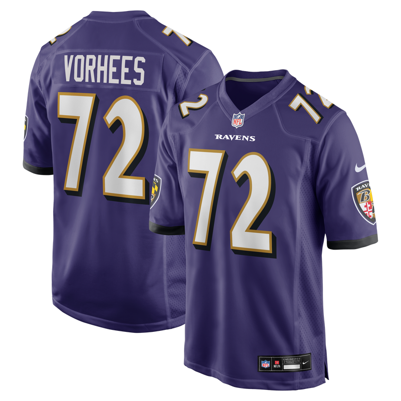 Baltimore Ravens Andrew Vorhees Nike Purple Team Game Jersey