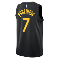 Golden State Warriors Jordan Brand 2024/25 Statement Edition Swingman Jersey - Black - Kristaps Porziņģis