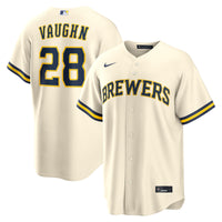 Milwaukee Brewers Andrew Vaughn Nike Cream Home Replica Jersey