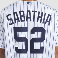 New York Yankees CC Sabathia Nike White 2025 Baseball Hall of Fame Name & Number Retired Replica Jersey