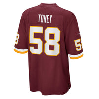 Washington Football Team Shaka Toney Nike Burgundy Game Jersey