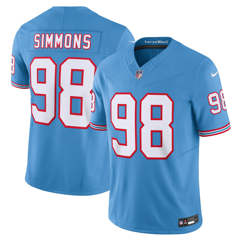 Tennessee Titans Jeffery Simmons Nike Light Blue Vapor F.U.S.E. Limited Jersey