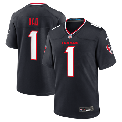 Houston Texans Nike Navy #1 Dad Game Jersey