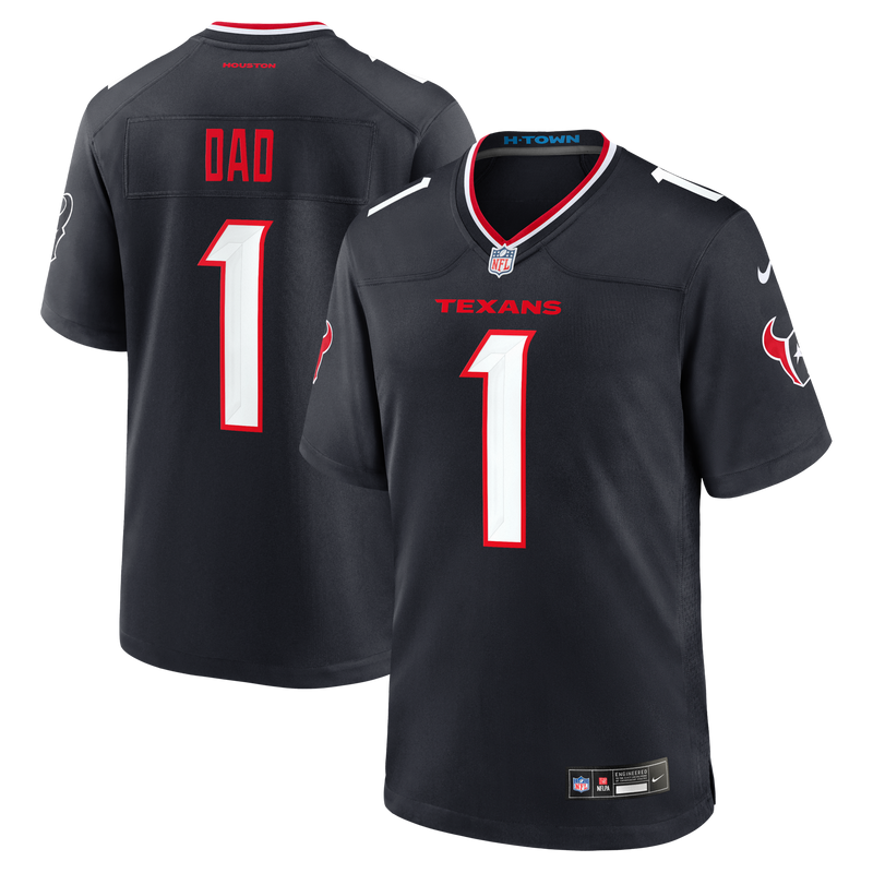 Houston Texans Nike Navy #1 Dad Game Jersey