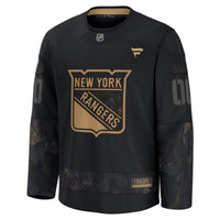 New York Rangers Fanatics Black 2024 Military Appreciation Custom Practice Jersey