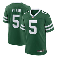 New York Jets Garrett Wilson Nike Legacy Green Game Jersey