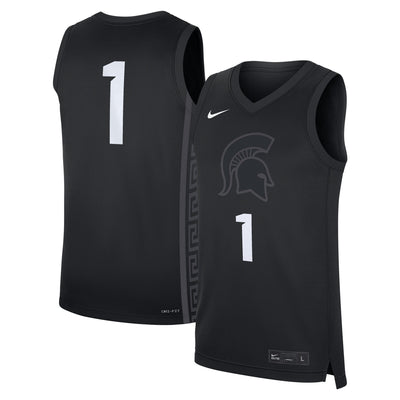 Nike #1 Black Michigan State Spartans Alternate Replica Jersey