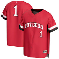 #1 Rutgers Scarlet Knights GameDay Greats Lightweight Collegiate Baseball Fashion Jersey - Scarlet