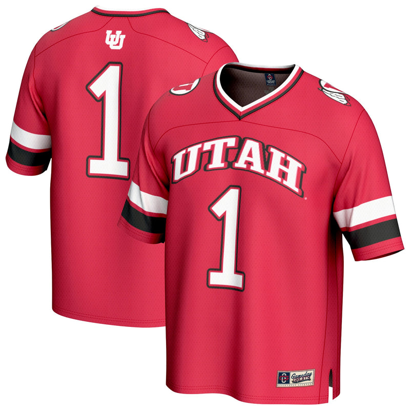 #1 Utah Utes GameDay Greats Lightweight Collegiate Football Fashion Jersey - Red