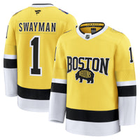 Boston Bruins Jeremy Swayman Fanatics Gold 2026 NHL Stadium Series Premium Jersey