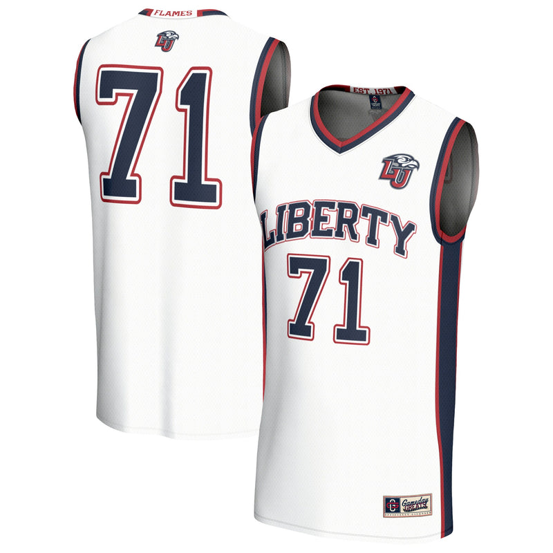 #71 Liberty Flames GameDay Greats Lightweight Basketball Fashion Jersey - White