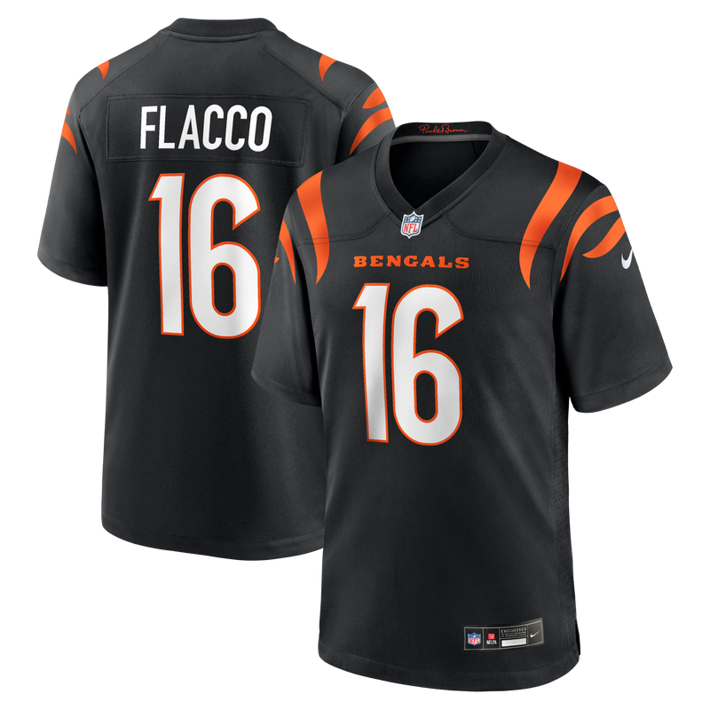 Cincinnati Bengals Joe Flacco Nike Black Team Game Jersey