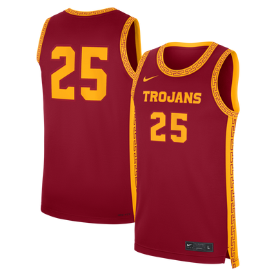 Nike #25 Cardinal USC Trojans Road Replica Basketball Jersey