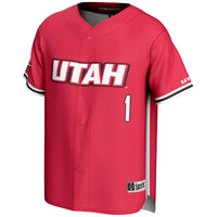 #1 Utah Utes GameDay Greats Lightweight Baseball Fashion Jersey - Red