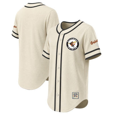 Baltimore Orioles Stitches Natural Throwback Fashion Jersey