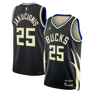 Milwaukee Bucks Jordan Brand Statement Edition Swingman Jersey - Hunter Green - Kasparas Jakučionis