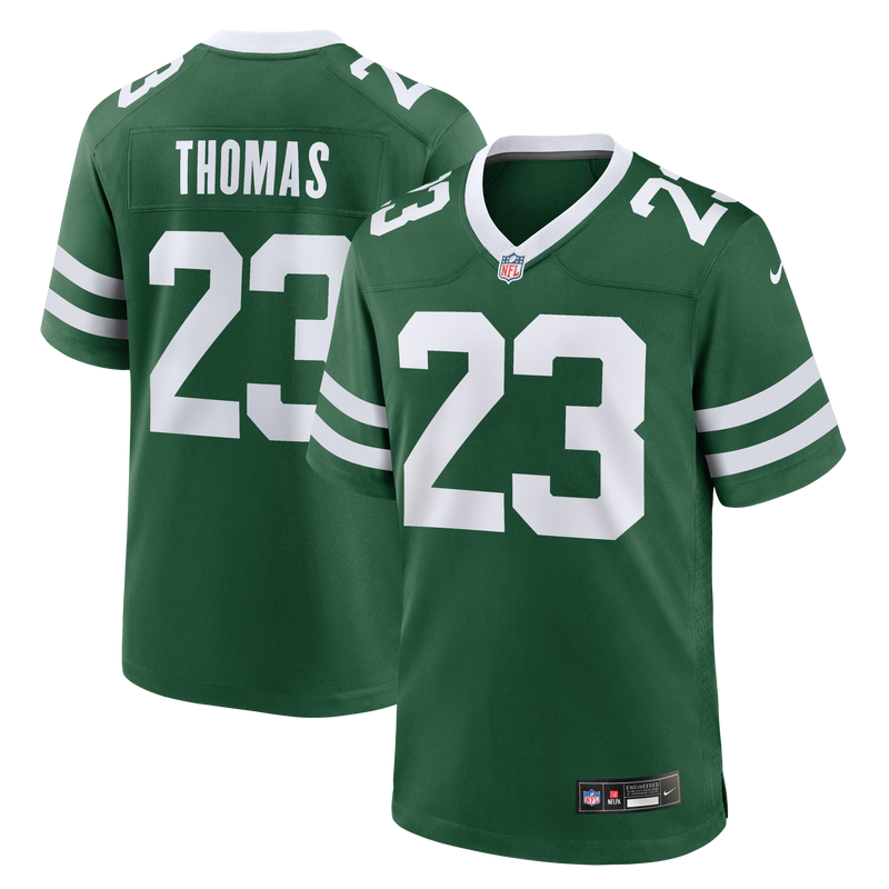 New York Jets Azareye'h Thomas Nike Legacy Green Team Game Jersey