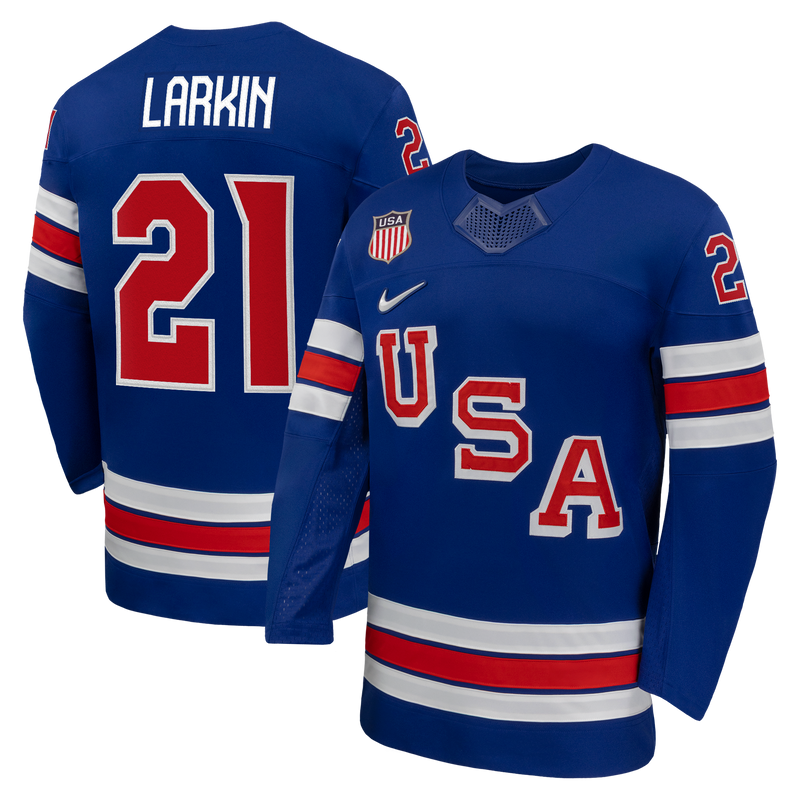 Dylan Larkin Nike Royal US Hockey 2026 Home Replica Jersey