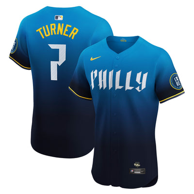 Philadelphia Phillies Trea Turner Nike Navy City Connect Elite Jersey