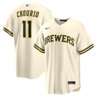 Milwaukee Brewers Jackson Chourio Nike Cream Home Replica Jersey