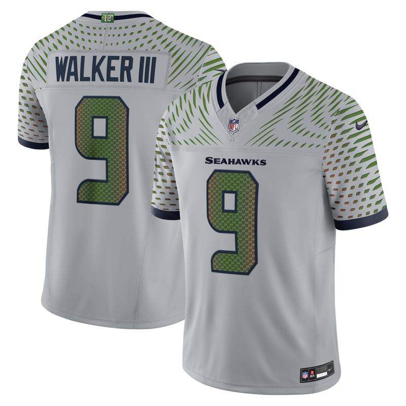Seattle Seahawks Kenneth Walker III Nike Wolf Gray 2025 Rivalries Collection Stitched Limited Jersey