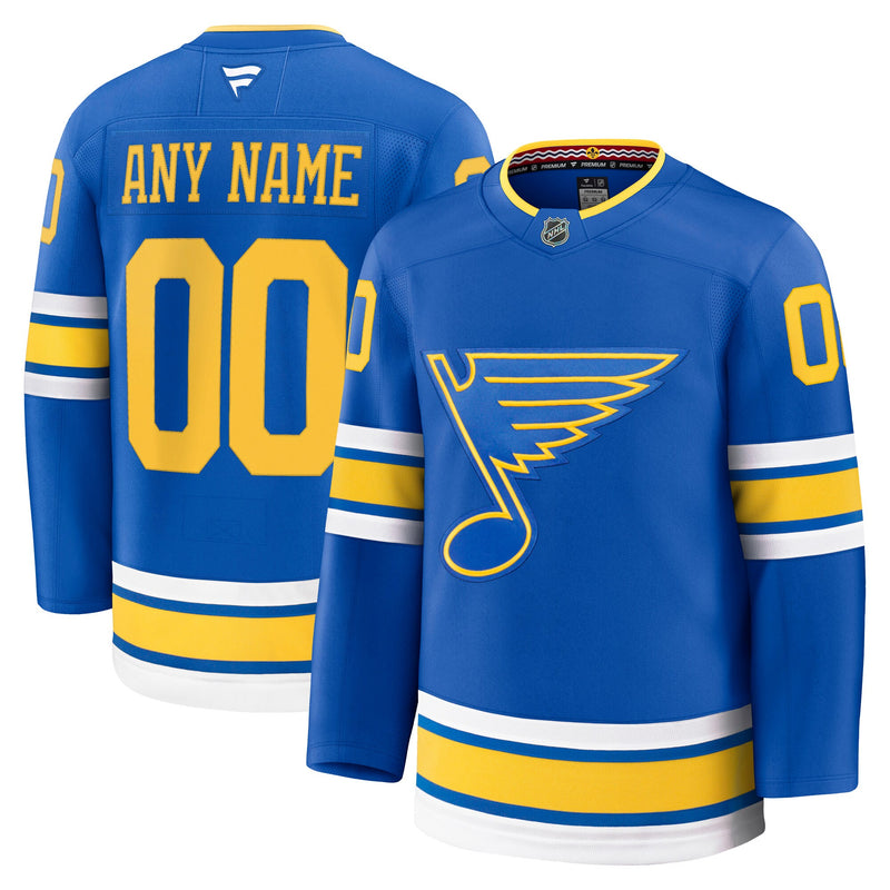St. Louis Blues Fanatics Blue Home Premium Custom Jersey