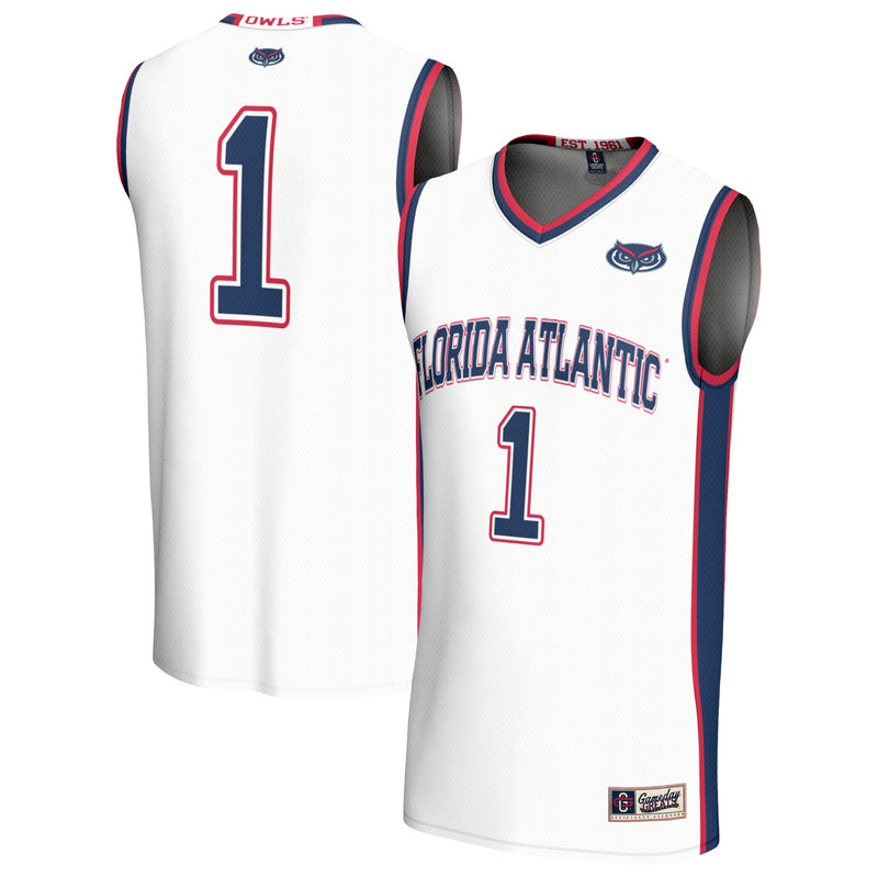 #1 Florida Atlantic Owls GameDay Greats Lightweight Basketball Jersey - White