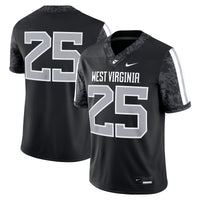 #25 West Virginia Mountaineers Nike Alternate Game Jersey - Black