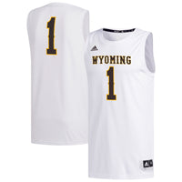 #1 Wyoming Cowboys adidas Replica Basketball Jersey - White